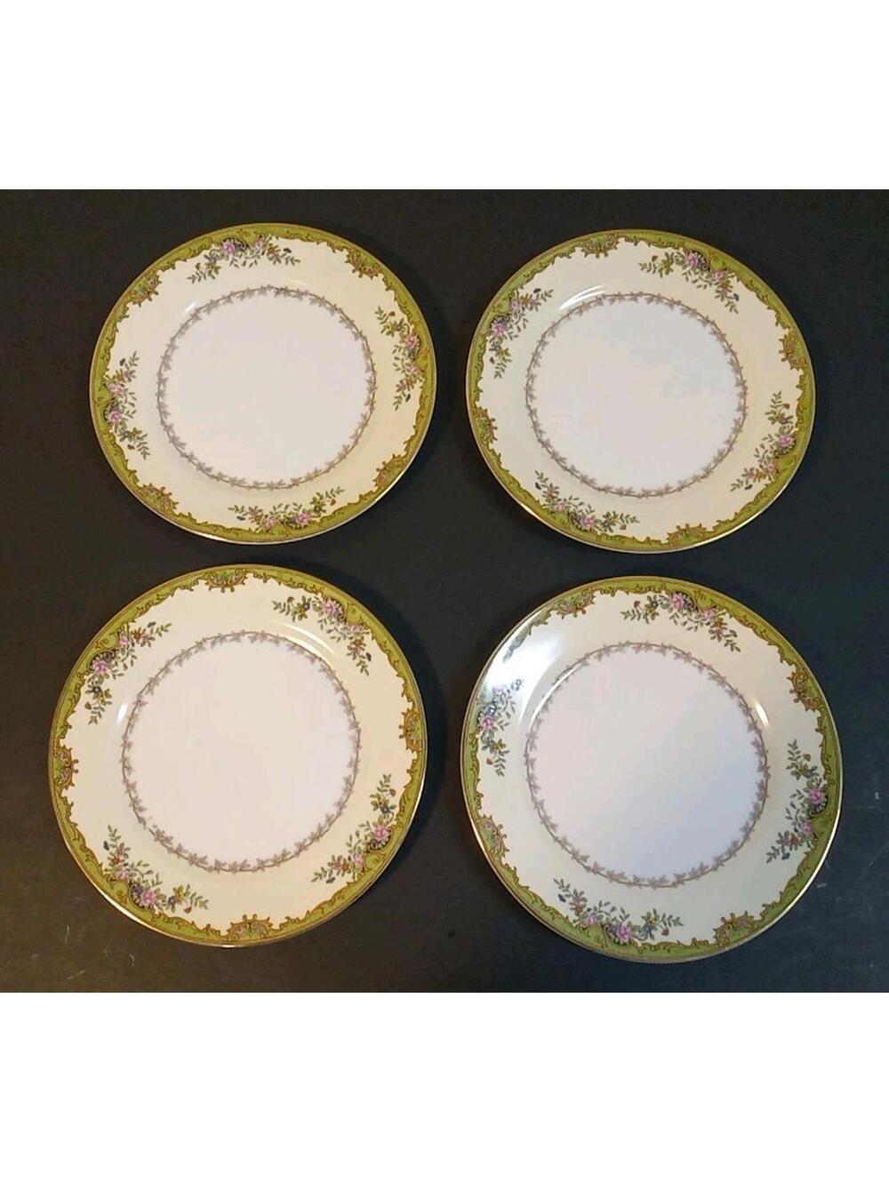 Set of 4 Noritake "Salad Plates" 7 5/8" Nordich Pattern Discontinued